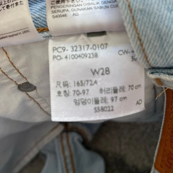 Levi’s 501 denim shorts jean premium high rise button fly light wash 28 - Picture 5 of 10